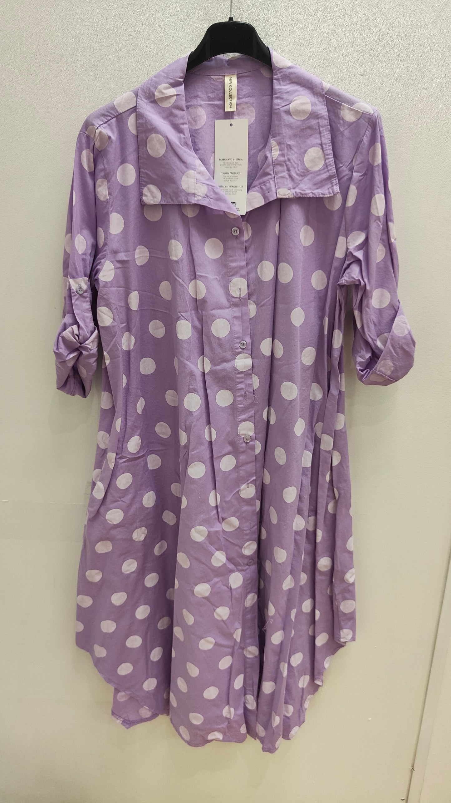 Cotton spotted shirt dress