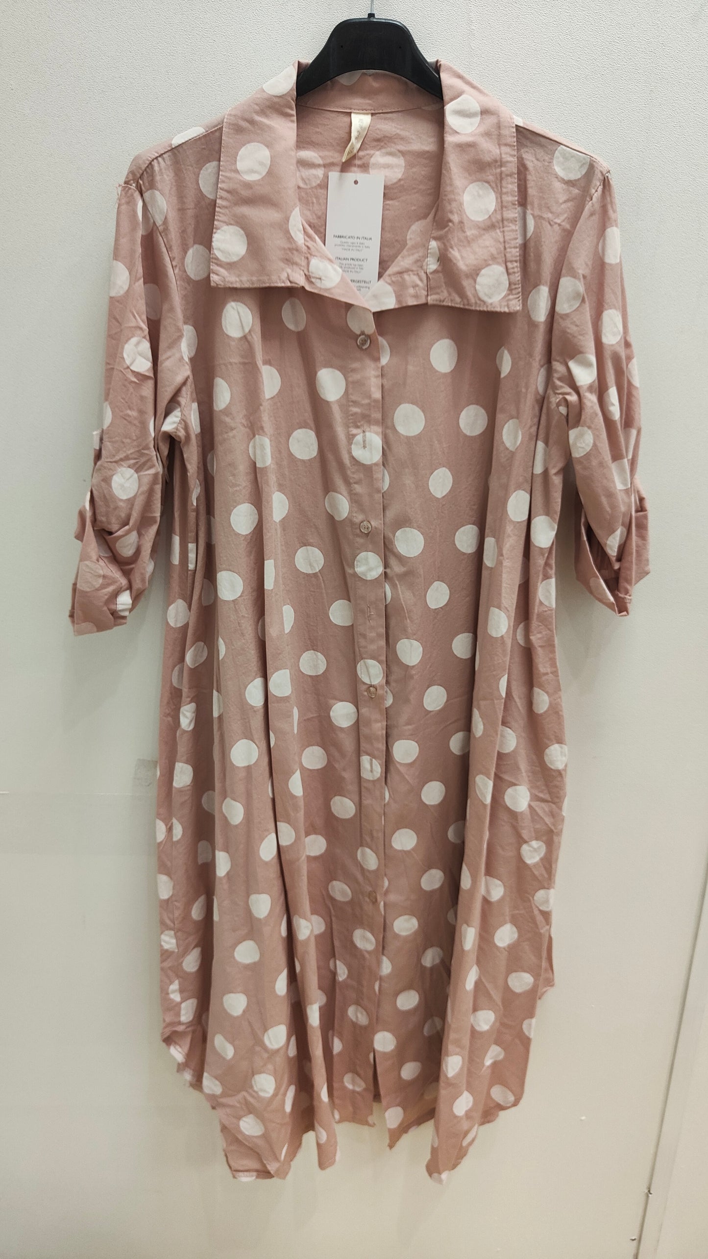 Cotton spotted shirt dress