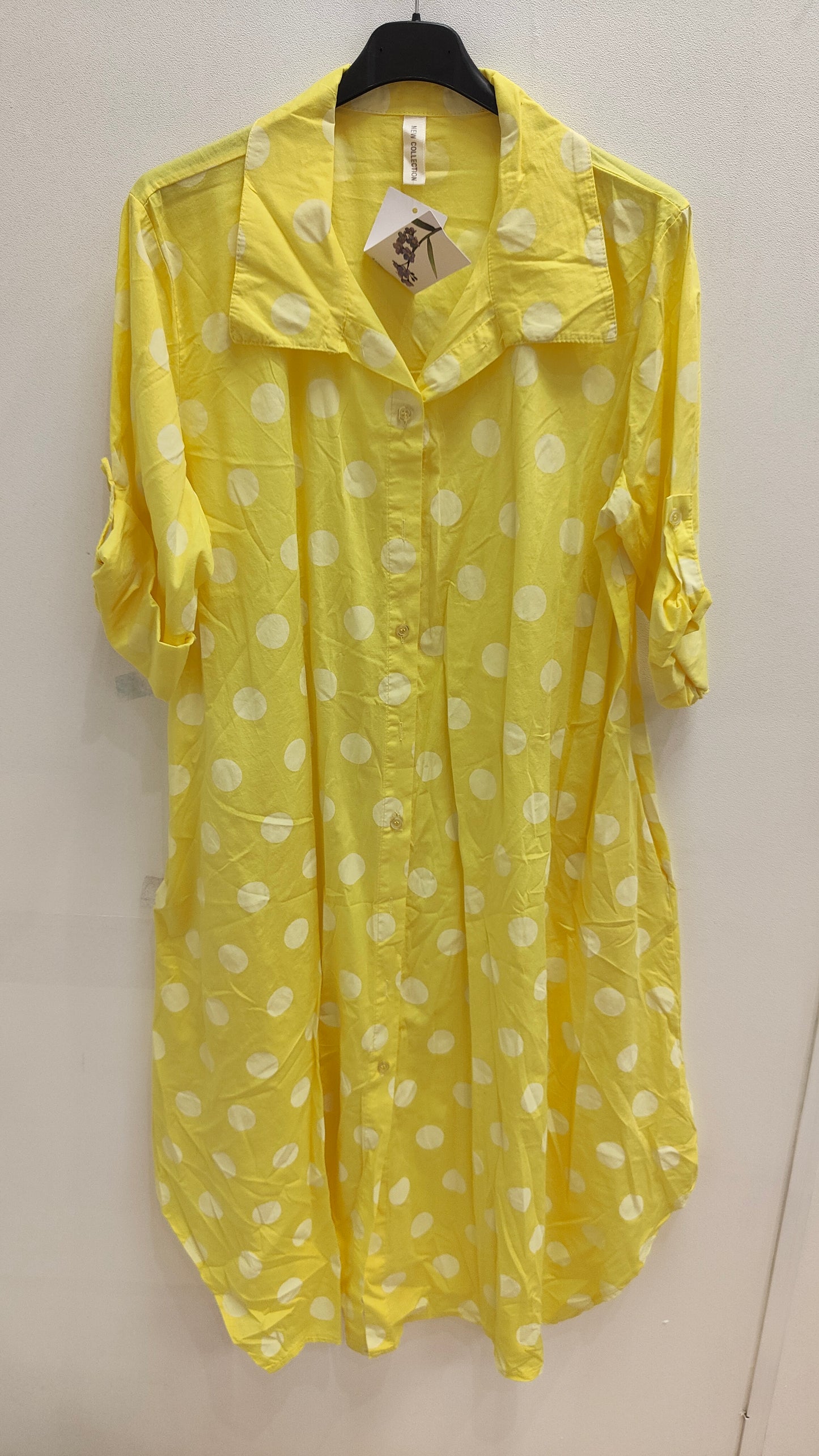 Cotton spotted shirt dress