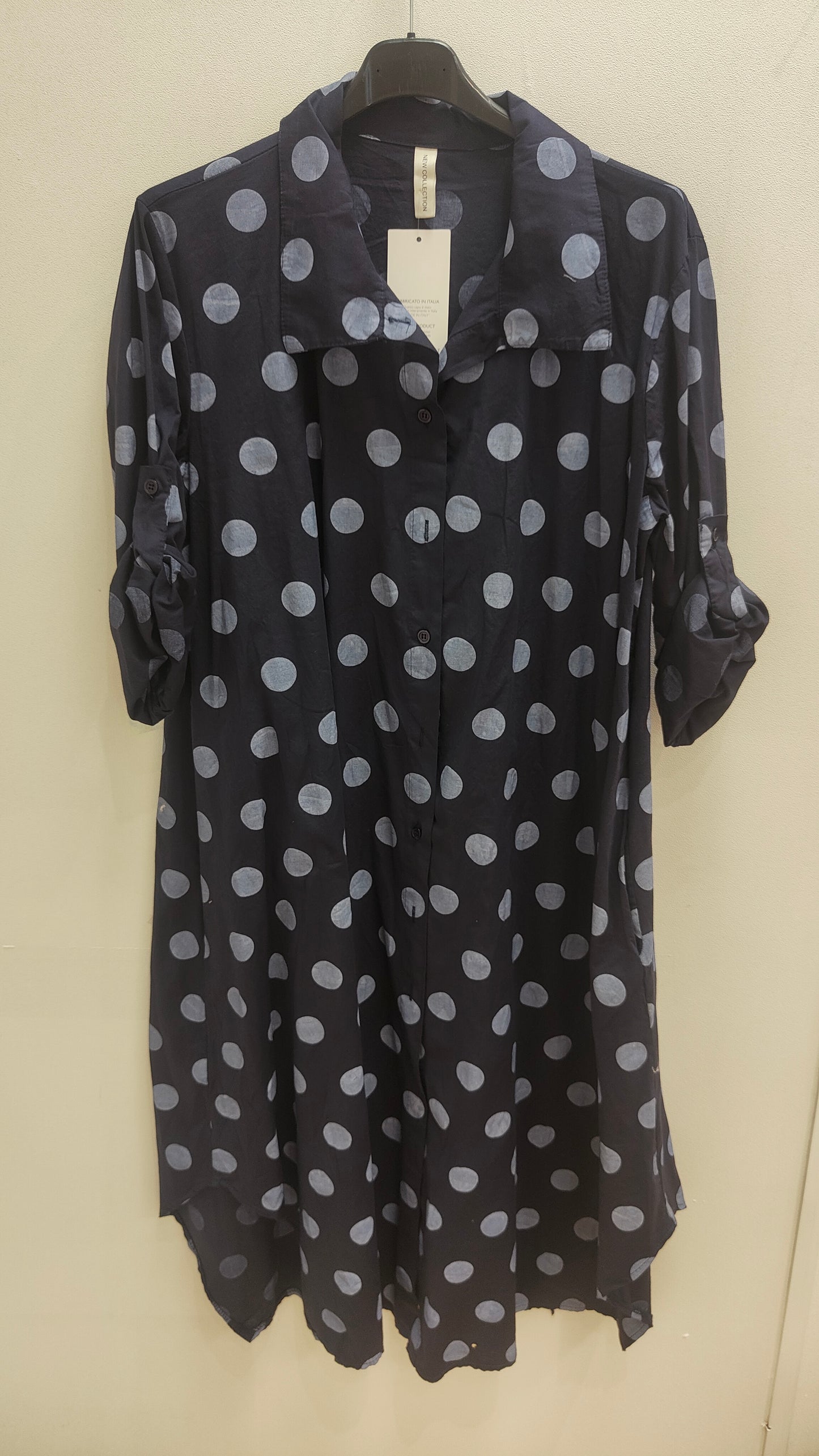 Cotton spotted shirt dress