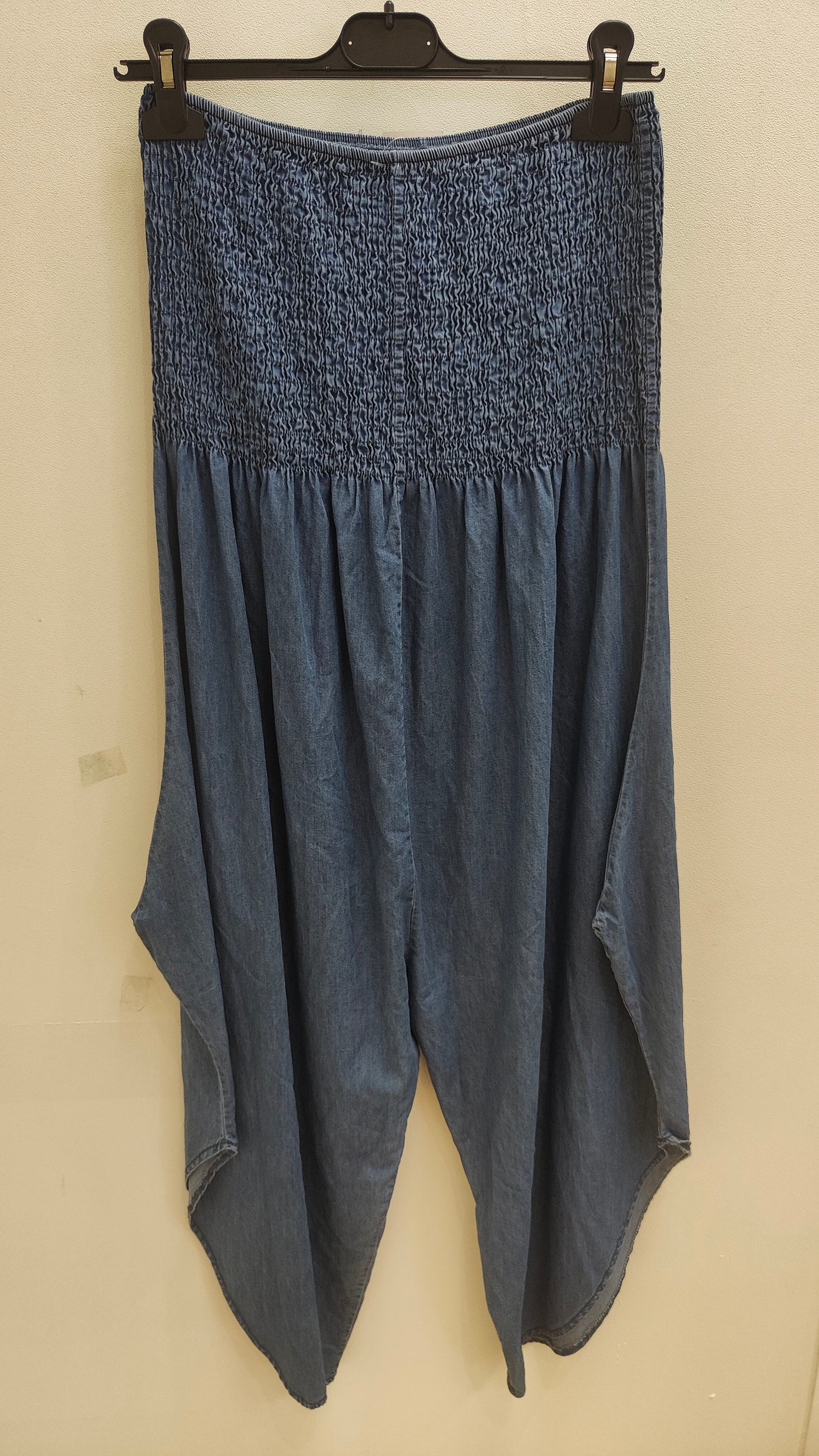 Chambray denim boobtube jumpsuit